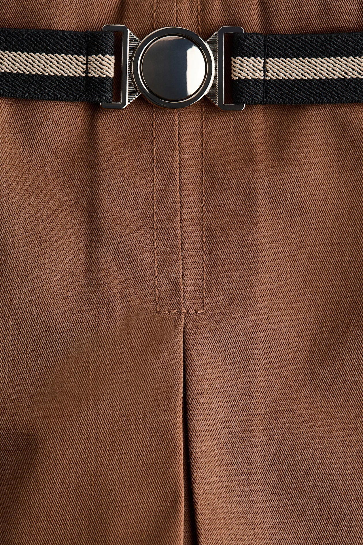 Belted twill skort