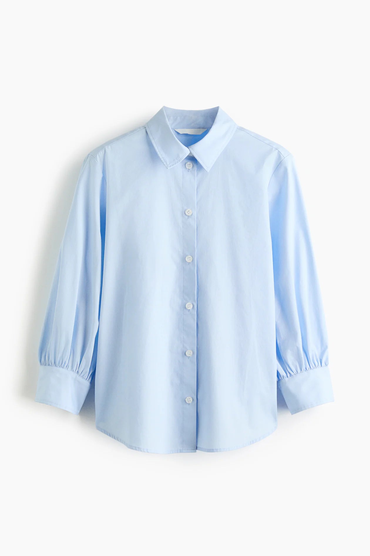 Balloon-sleeved cotton shirt