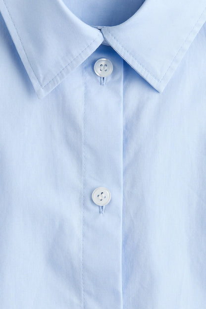 Balloon-sleeved cotton shirt