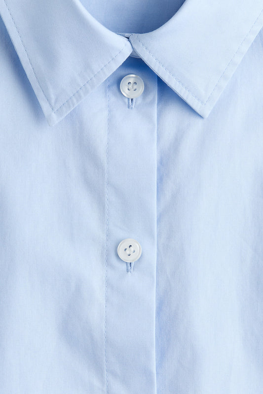 Balloon-sleeved cotton shirt