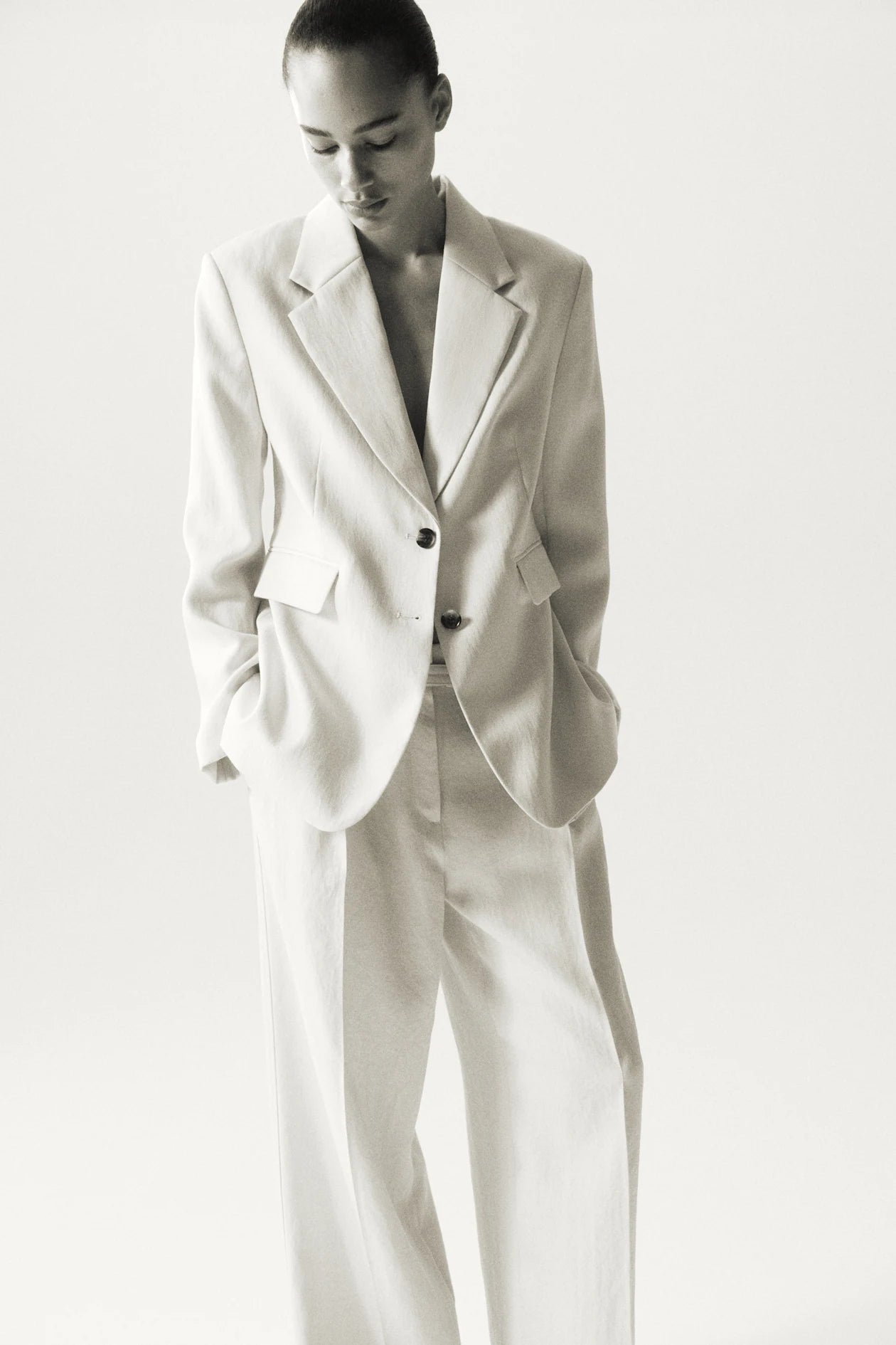 Single-breasted twill blazer